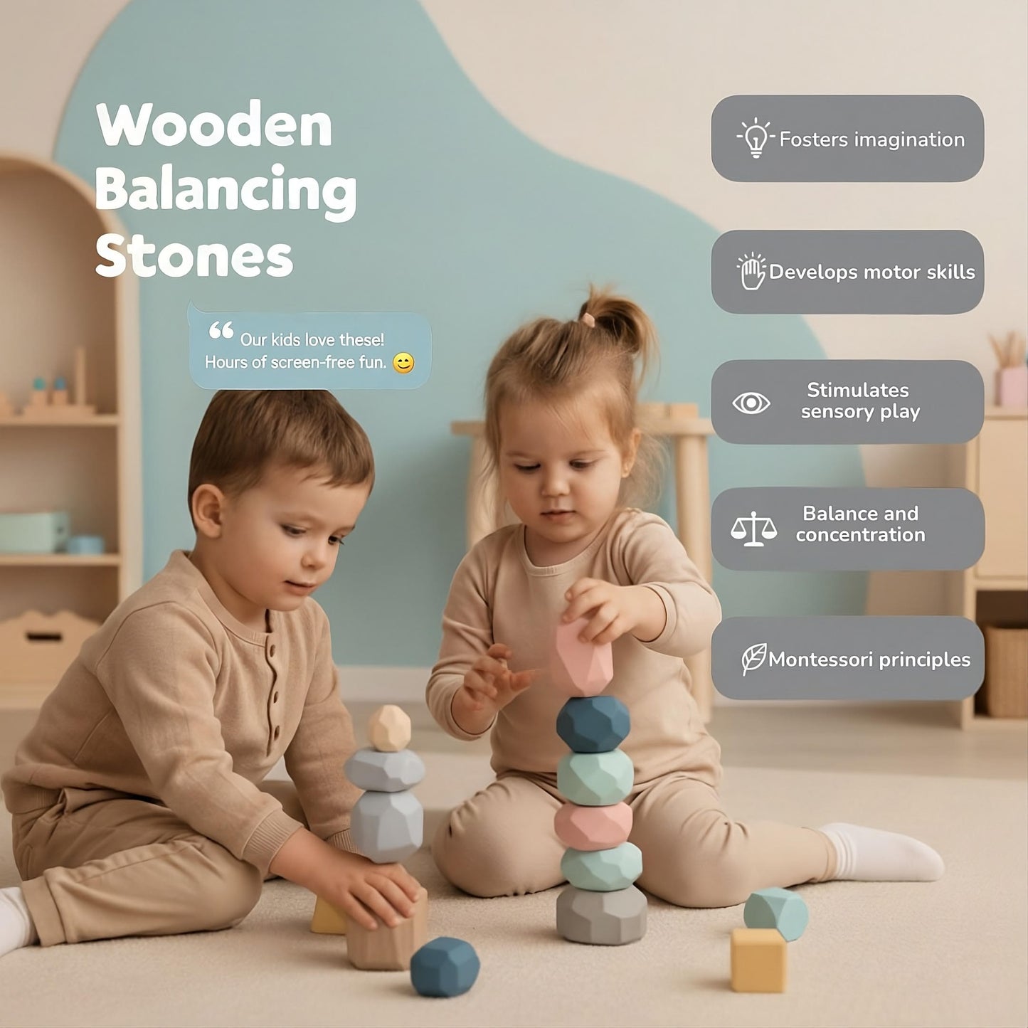 Wooden Balancing Stones