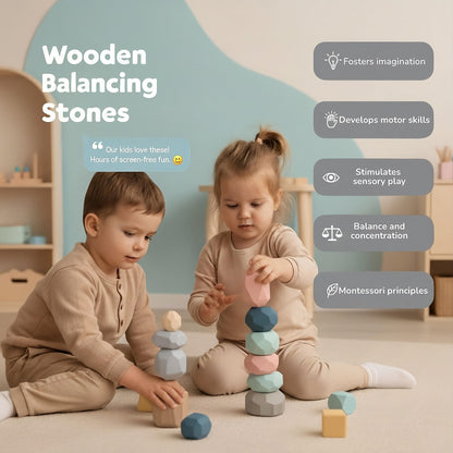 Wooden Balancing Stones